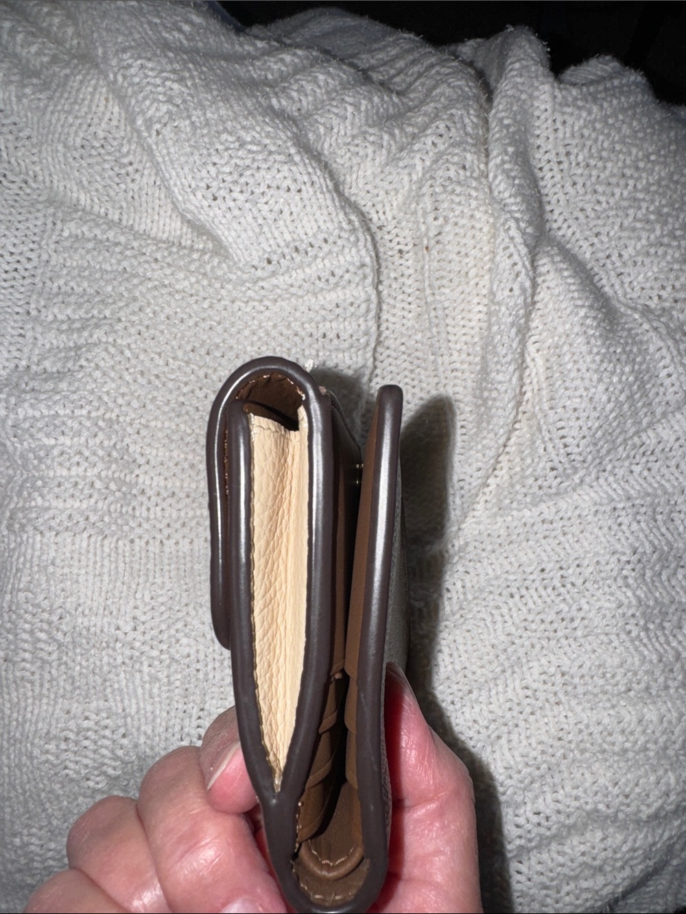 Coach Morgan Brown and Black Signature Compact Wallet with Gold Buckle - Picture 4 of 11